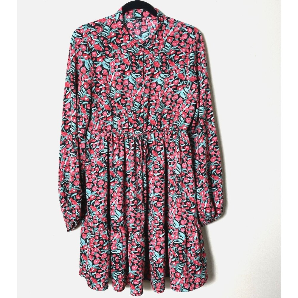SHEIN Woman's Multicolor Doll Floral Long Sleeve Dress Size 6